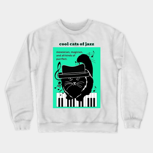 Cool Cats of Jazz Crewneck Sweatshirt by Rattykins